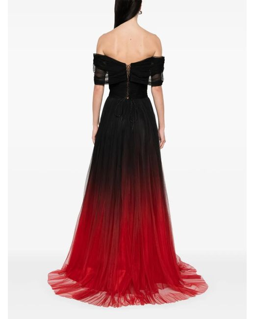 Ana Radu Red Off-Shoulder Gown