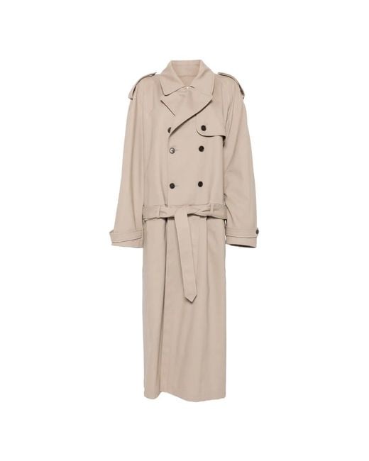 Marie Adam-Leenaerdt Natural Double-Breasted Belted Trench Coat