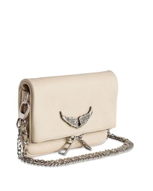 Zadig & Voltaire Swing Your Wings Rock Mini-Clutch in het Natural