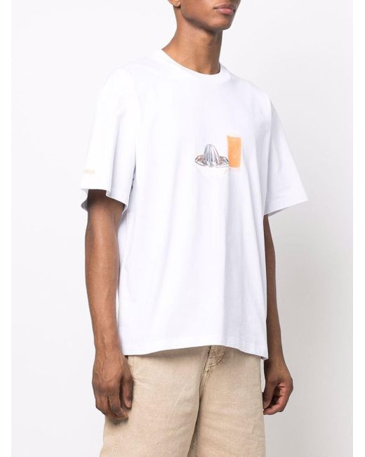Jacquemus Cotton Orange Juice-print T-shirt in White for Men - Save 39% |  Lyst