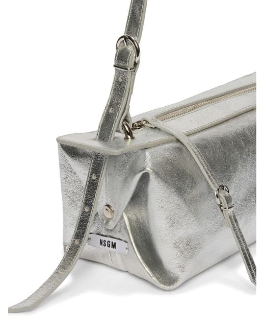MSGM White Cylinder Strap Shoulder Bag