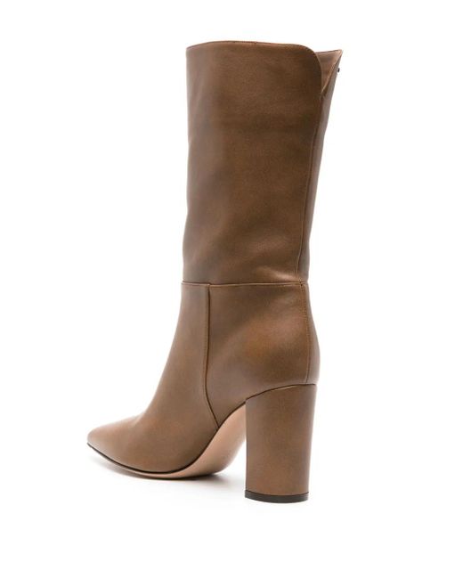 Gianvito Rossi Brown Piper 85mm Leather Boots - Women's - Calf Leather