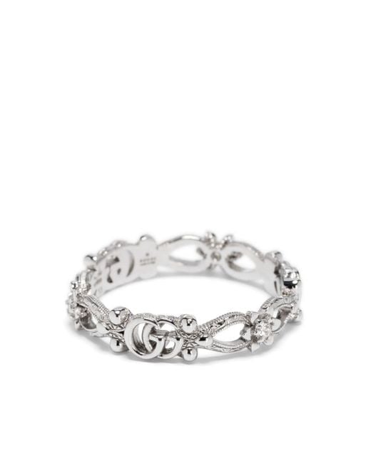 Gucci 18kt White Gold Flora Diamond Ring