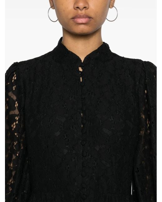 Ana Radu Black A-Line Lace Maxi Dress