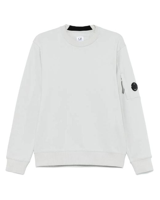 C P Company White Sweatshirts Crew Neck 18Cmss023A005086W for men