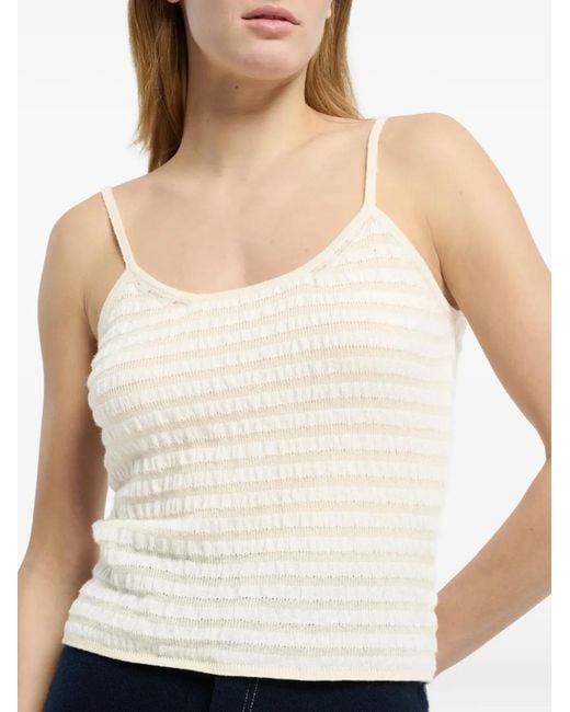 Barrie White Embossed Knit Top