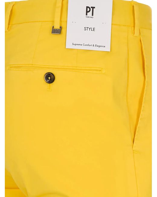 PT Torino Yellow Tailored Trousers for men