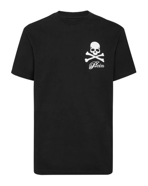 メンズ Philipp Plein スカル ボーン プリント Tシャツ Black