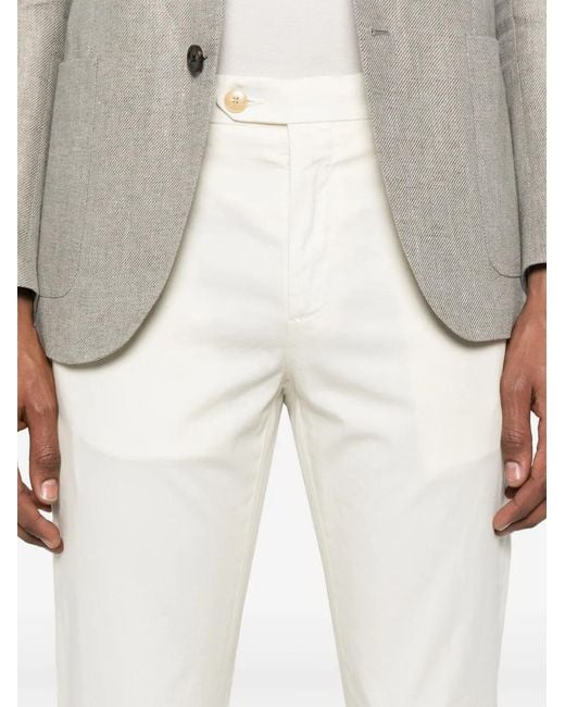 Canali White Stretch-Cotton Chinos for men