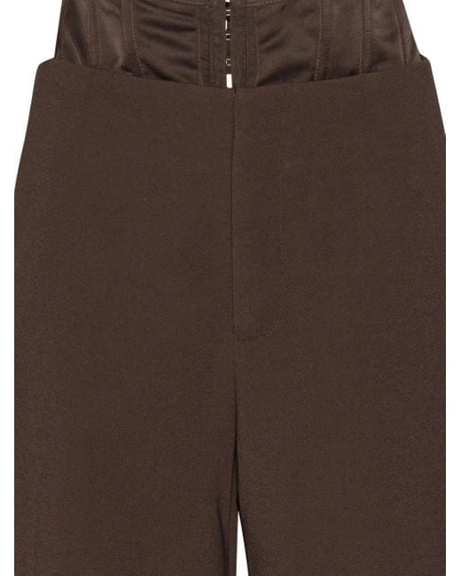 ROTATE BIRGER CHRISTENSEN Brown Corset Suiting Pants