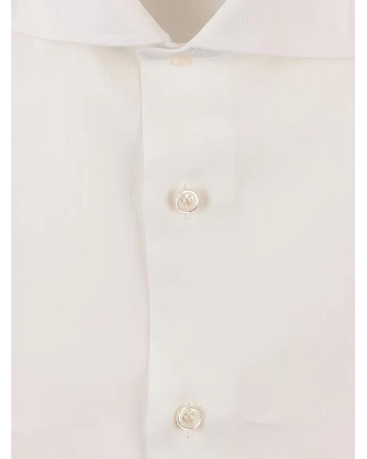 Fray White Spread-Collar Button-Up Shirt for men