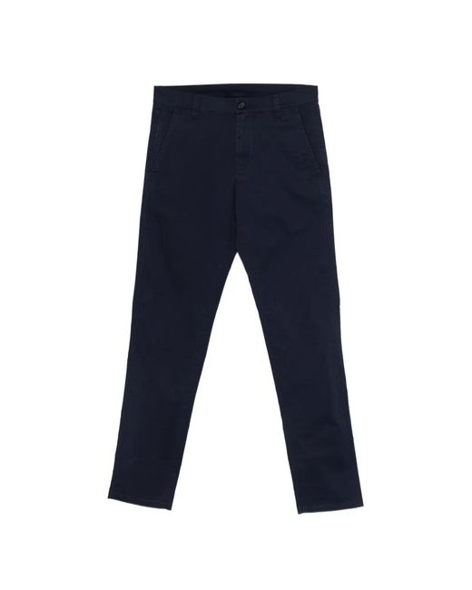 Aspesi Blue Tonal-Stitching Trousers for men
