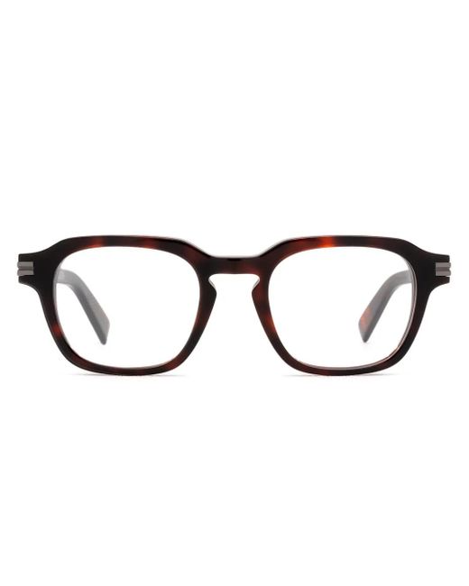 メンズ Zegna スクエア眼鏡フレーム Brown
