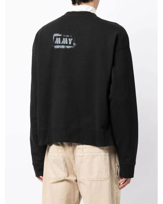 Maison Mihara Yasuhiro Gray Smiley Face Long-Sleeve Sweater for men