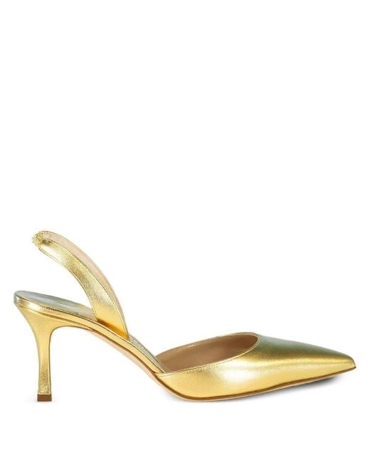 Manolo Blahnik Metallic 70Mm Carolyne Pumps