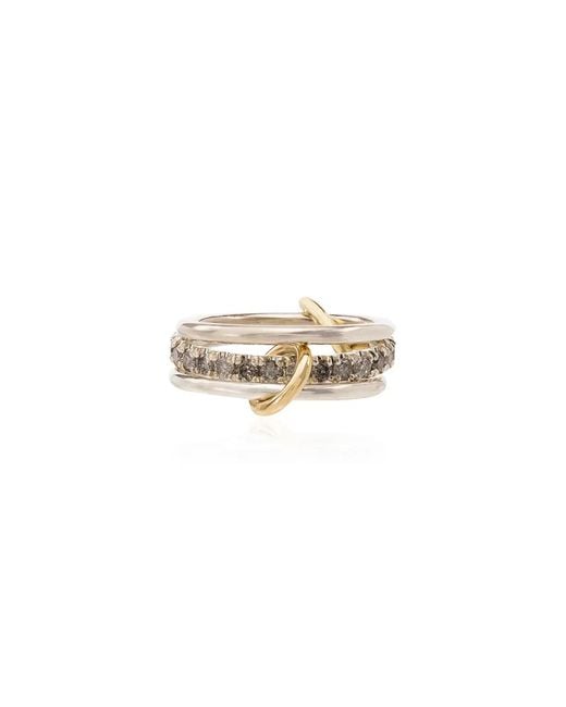 Spinelli Kilcollin White 18kt Yellow Gold Petunia Link Diamond Ring
