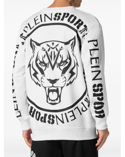 Philipp Plein White Carbon Tiger Sweatshirt for men