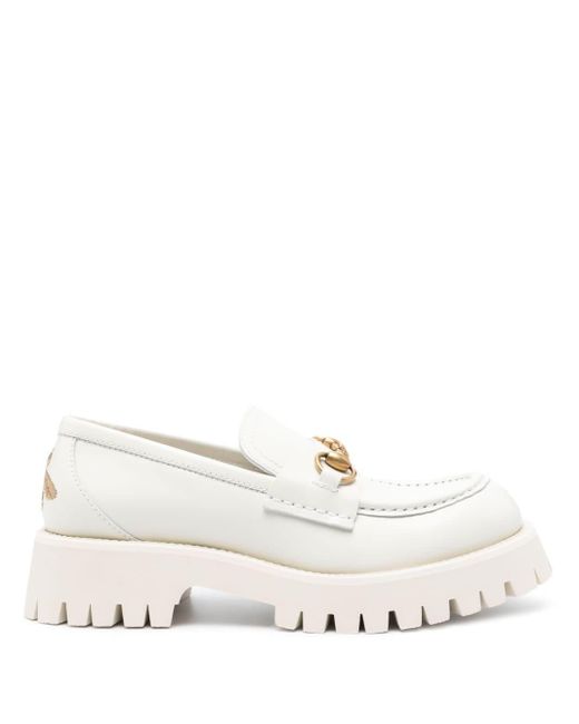 Gucci Natural Horsebit-embellished Leather Loafers