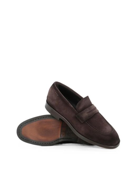 Alexander Hotto Brown Suede Penny Loafers for men