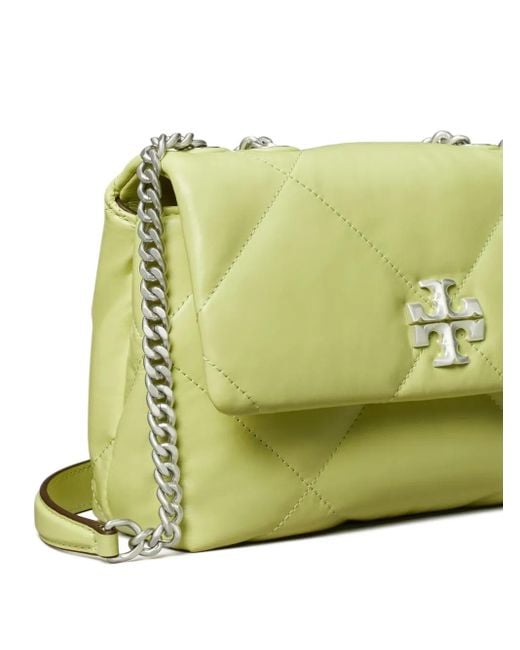Tory Burch Green Small Kira Diamond Quilt Convertible Shoulder Bag
