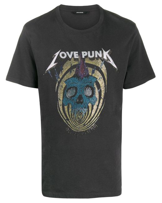 Zadig & Voltaire Gray Love Punk T-shirt for men