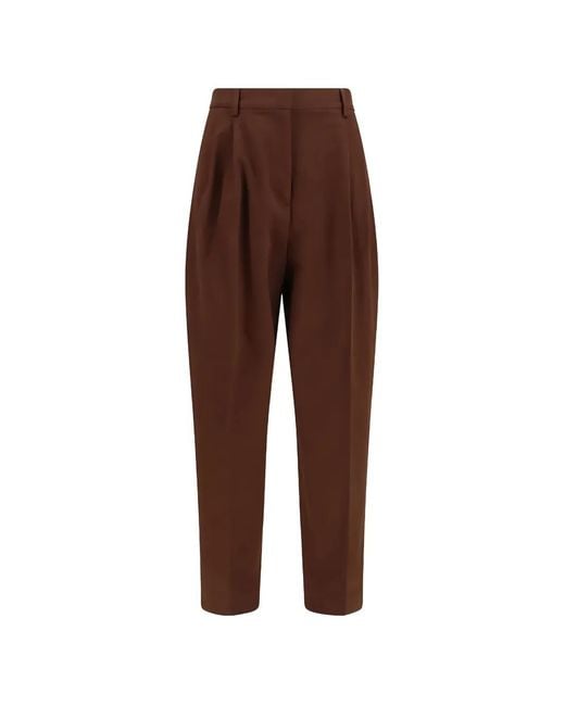 Fabiana Filippi Brown Pleated Tapered Trousers