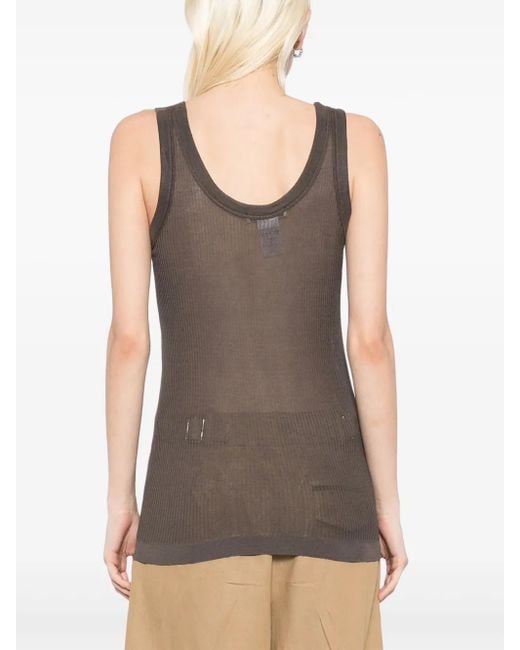 Lemaire Brown Seamless Ribbed Tank Top