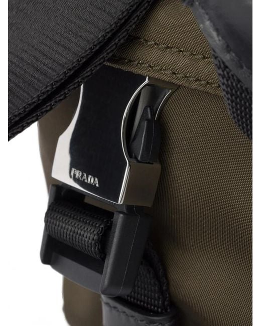 Prada Black Explore Re-Nylon And Leather Bag for men