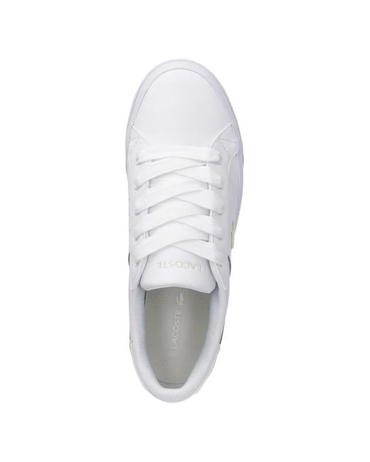 Lacoste White Logo-Detail Sneakers