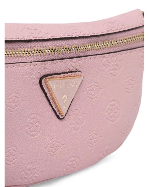 Guess Pink Logo-Embossed Belt Bag