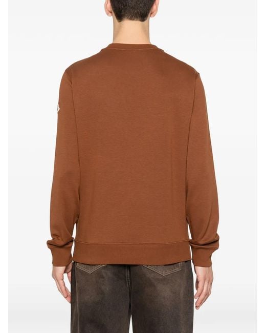Pull À Patch Logo Moncler pour homme en coloris Brown