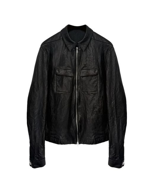 SAN263-1 Black Embroidered Leather Jacket for men