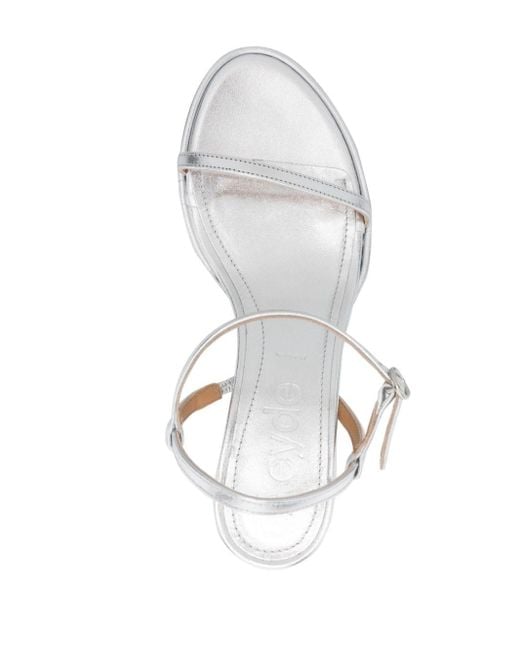 Aeyde White Mikita 70mm Leather Sandals