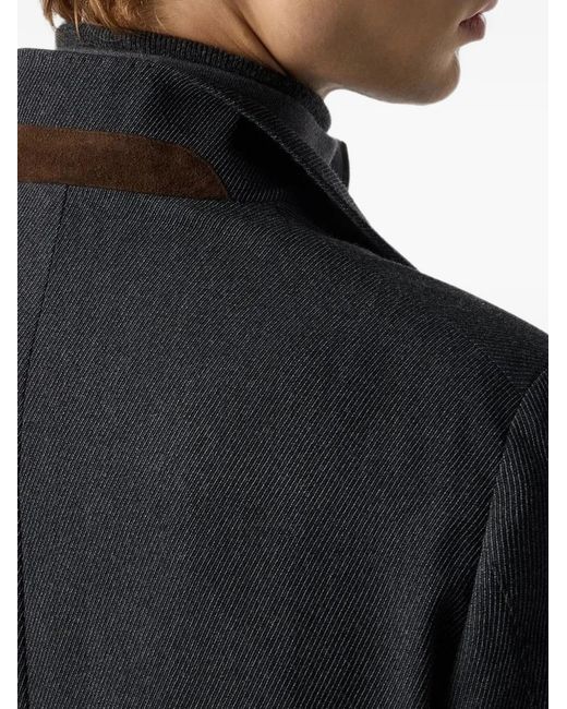 Corneliani Black Layered Single-Breasted Blazer for men