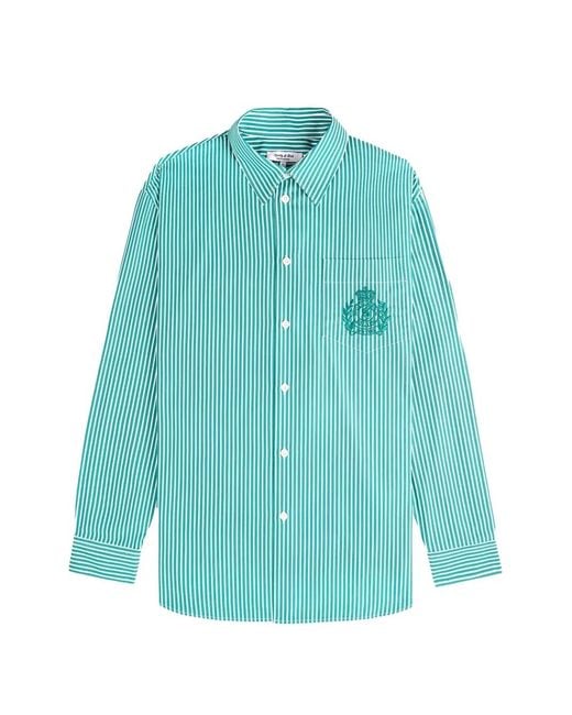 Sporty & Rich Blue Ny Crest Striped Shirt