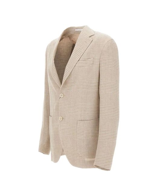Eleventy Natural Blazer Imprimé À Simple Boutonnage for men