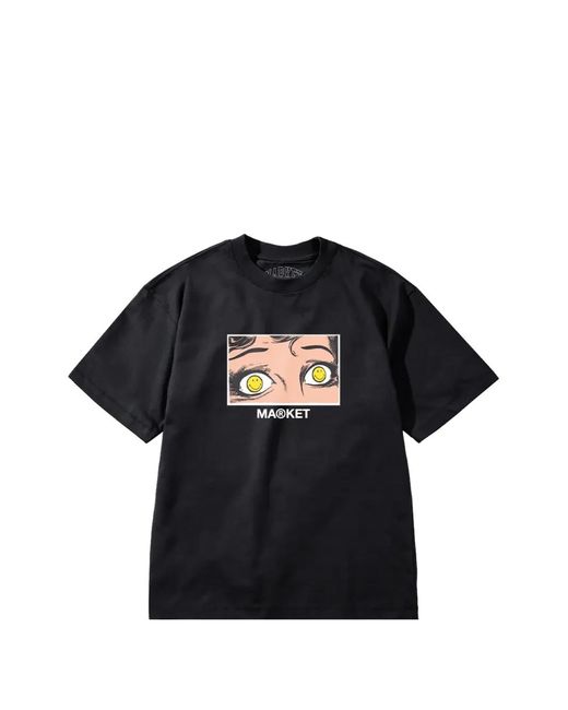 Market Black Smiley Eye See You T-Shirt for men