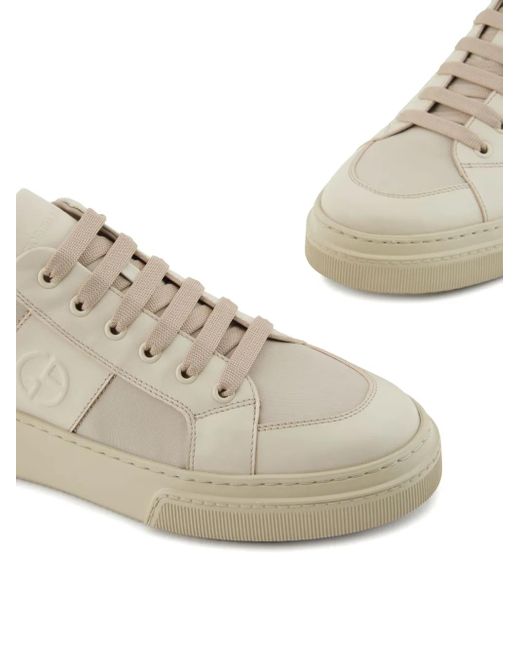 Giorgio Armani White Panelled Sneakers for men