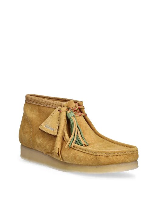 Clarks Brown Tassel-Detail Suede Ankle Boots for men