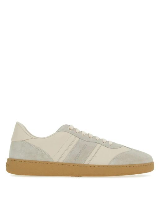 Ferragamo White Salvatore Flat Shoes Lea And Rubber Sole for men