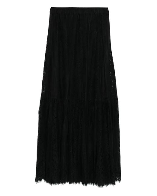 Herskind Patsy Gelaagde Maxi-Rok Met Kant in het Black