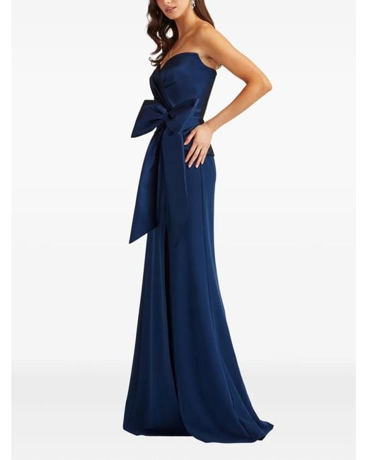 Tadashi Shoji Blue Kinah Strapless Maxi Dress