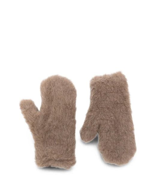 Max Mara White Teddy Mitts