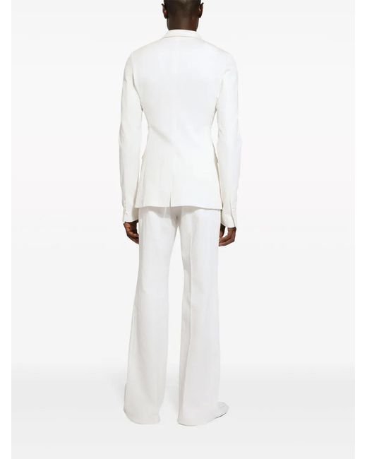 Dolce & Gabbana White Double-Breasted Blazer for men