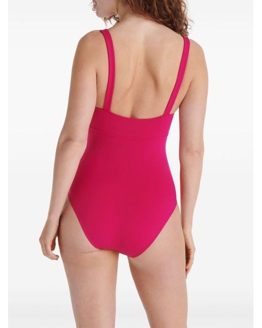 Eres Pink Arnaque Square-neck Swimsuit