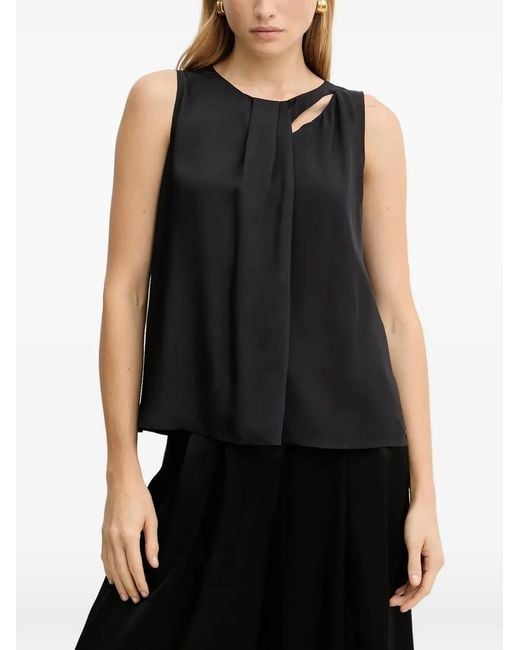 ARMANI EXCHANGE Black Cut-Out Sleeveless Blouse