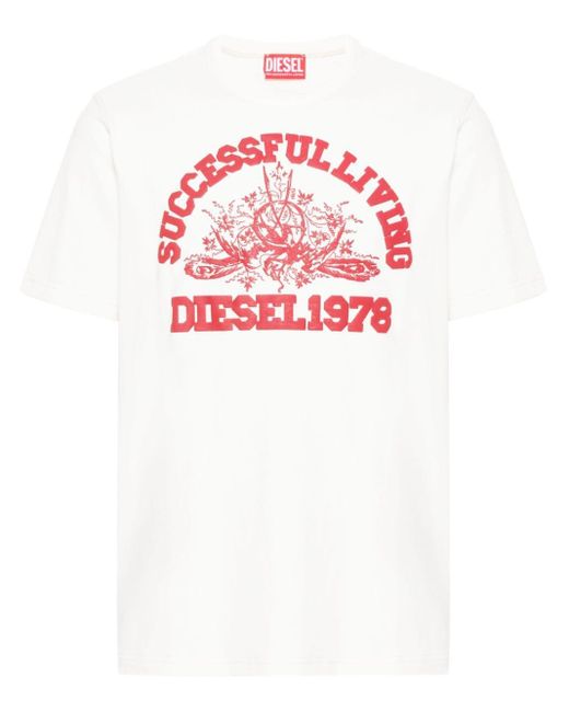 DIESEL Pink T-justil-n1 Cotton T-shirt for men