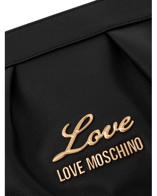 Love Moschino Black Braided-Handle Tote Bag
