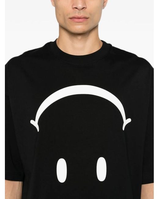 Moschino Black X Smiley Logo-Print T-Shirt for men
