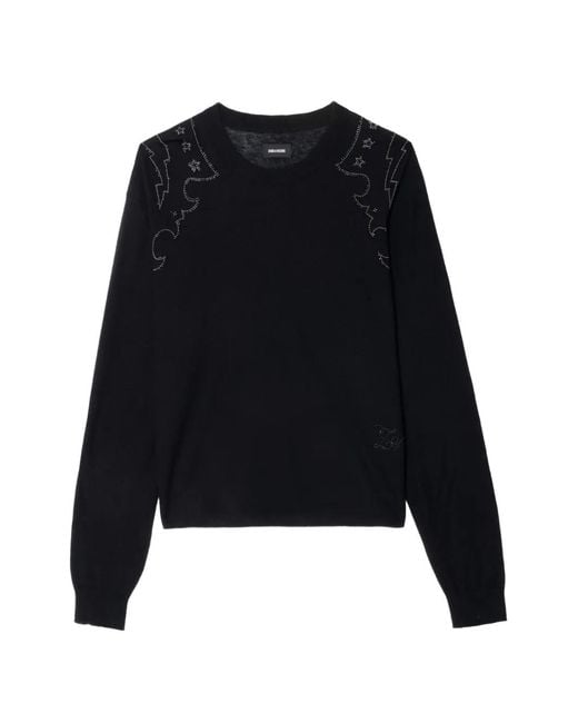 Zadig & Voltaire Black Swapy Cashmere Sweater